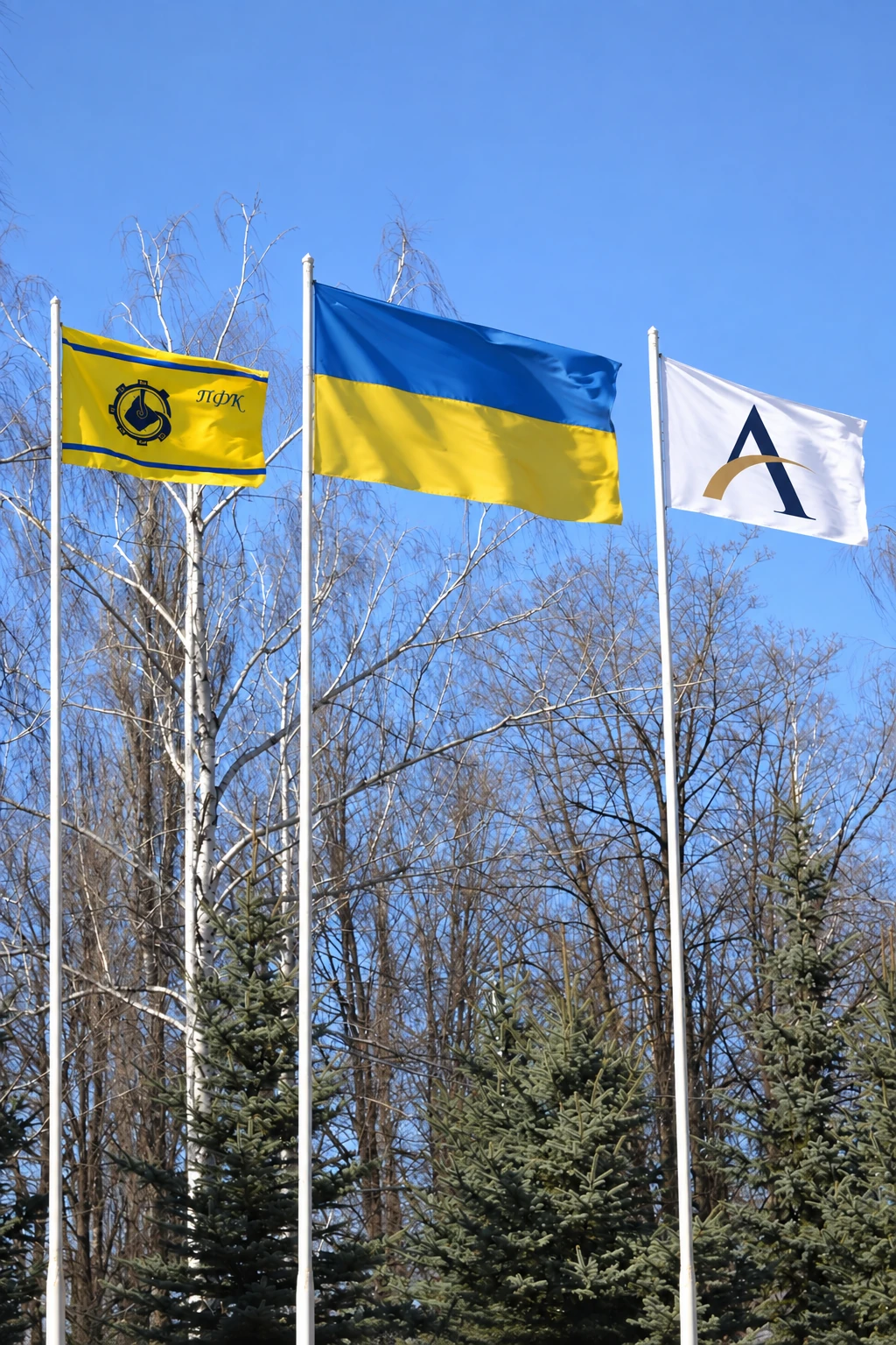 PFK, Ukraine and Avenir flags